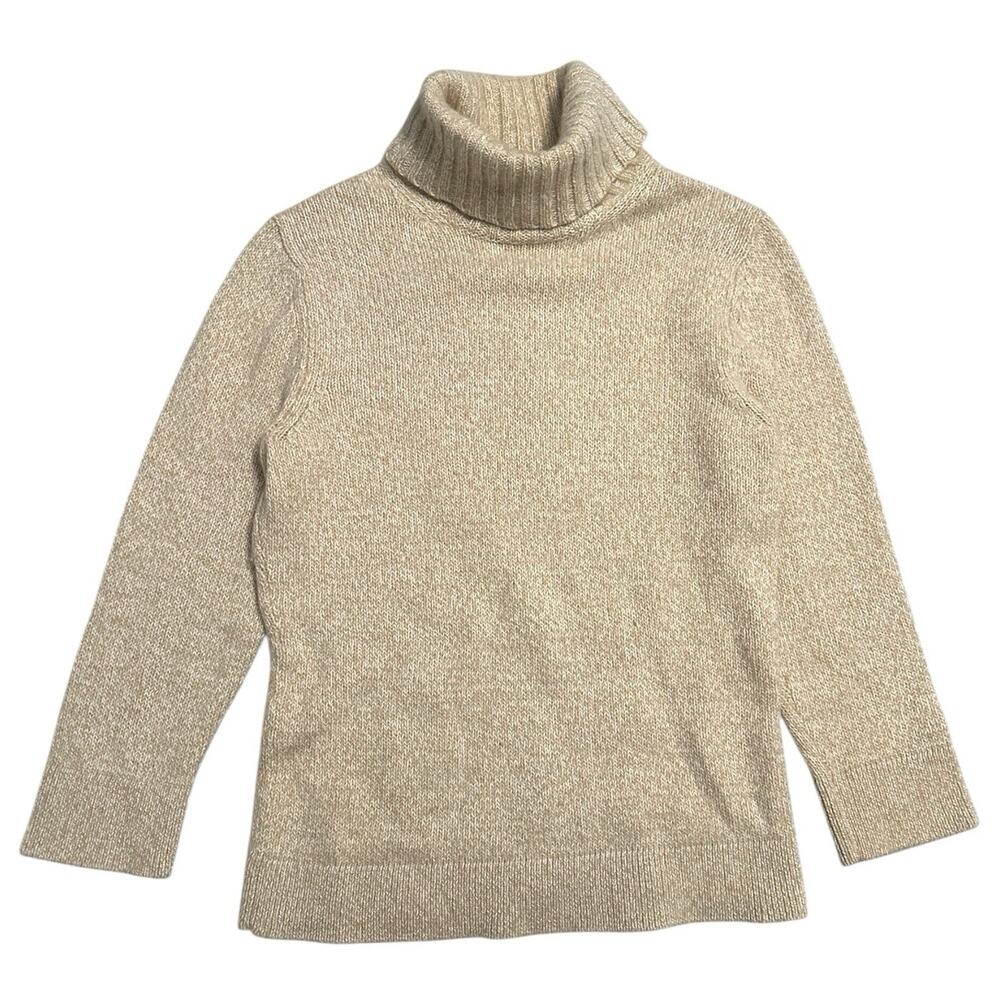 Express Cashmere Blend Turtleneck Sweater Neutral Women's L Capsule Minimalist
